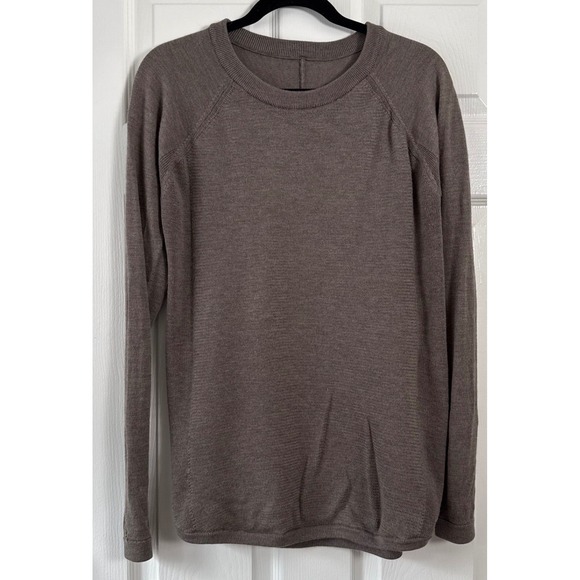 lululemon athletica Sweaters - Lululemon Lotus Long Sleeve Raglan Crew Neck Knit Sweater Logo Size Small